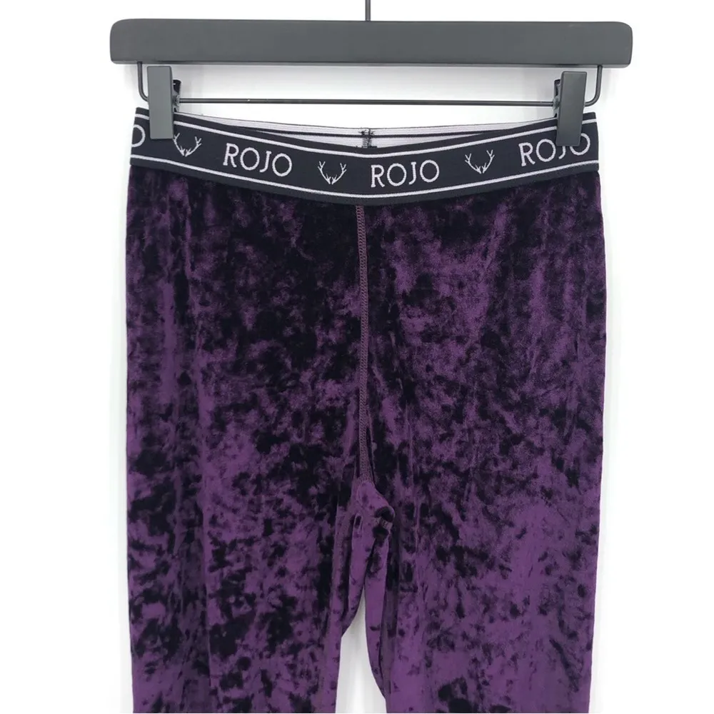 ROJO OUTERWEAR Velvet Full Length Base Layer Legging Pant Purple AUS 10 (US S/6) - Image 2
