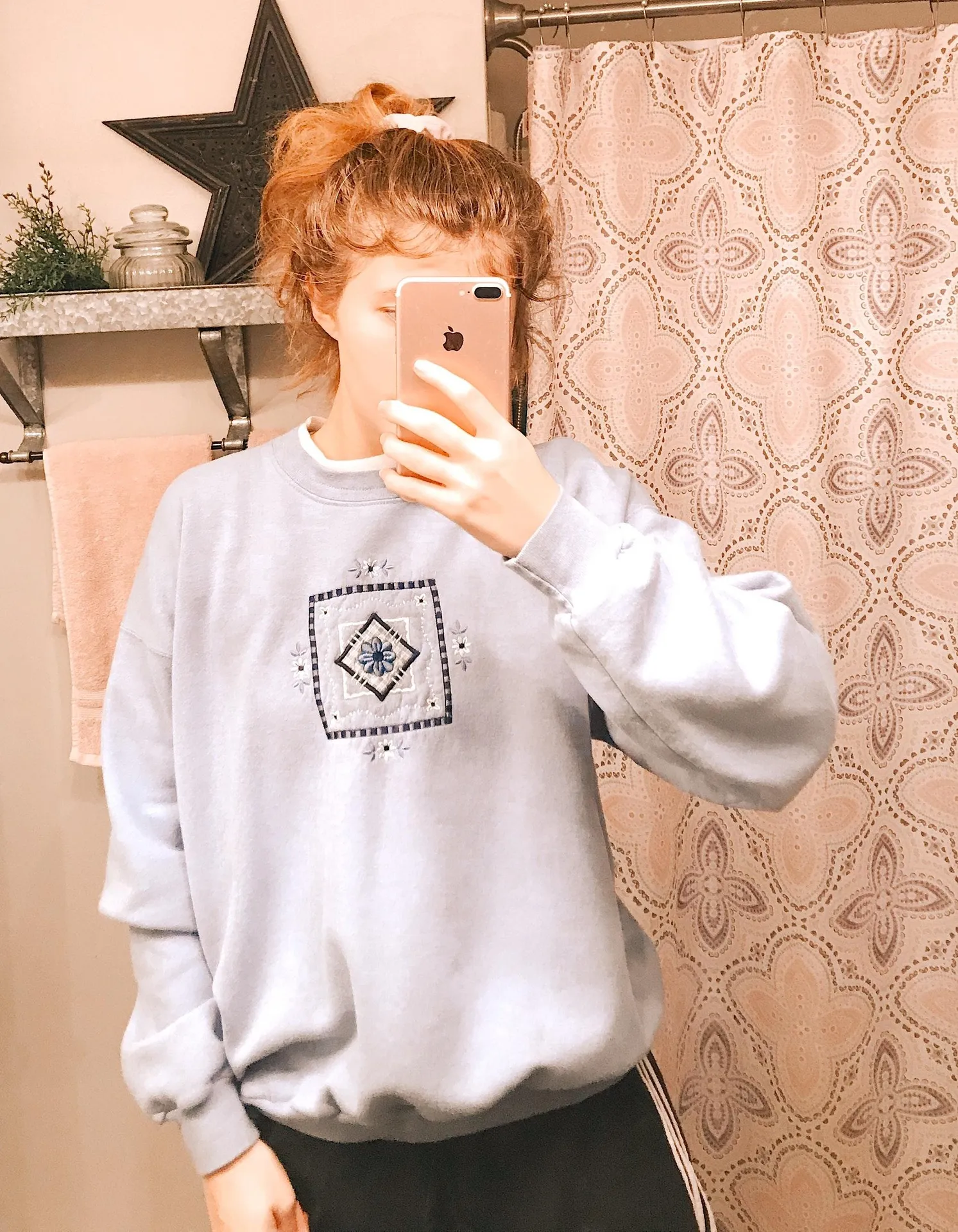 Vintage Embroidered Crewneck Blue Size L - Image 2