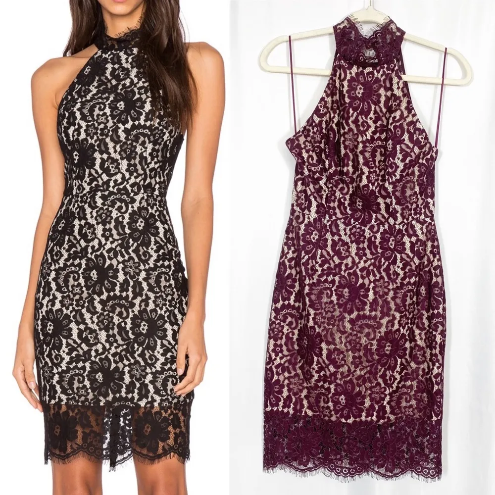Keepsake The Label One Night Lace Dress: Fig (Wine/Burgundy) - Image 2