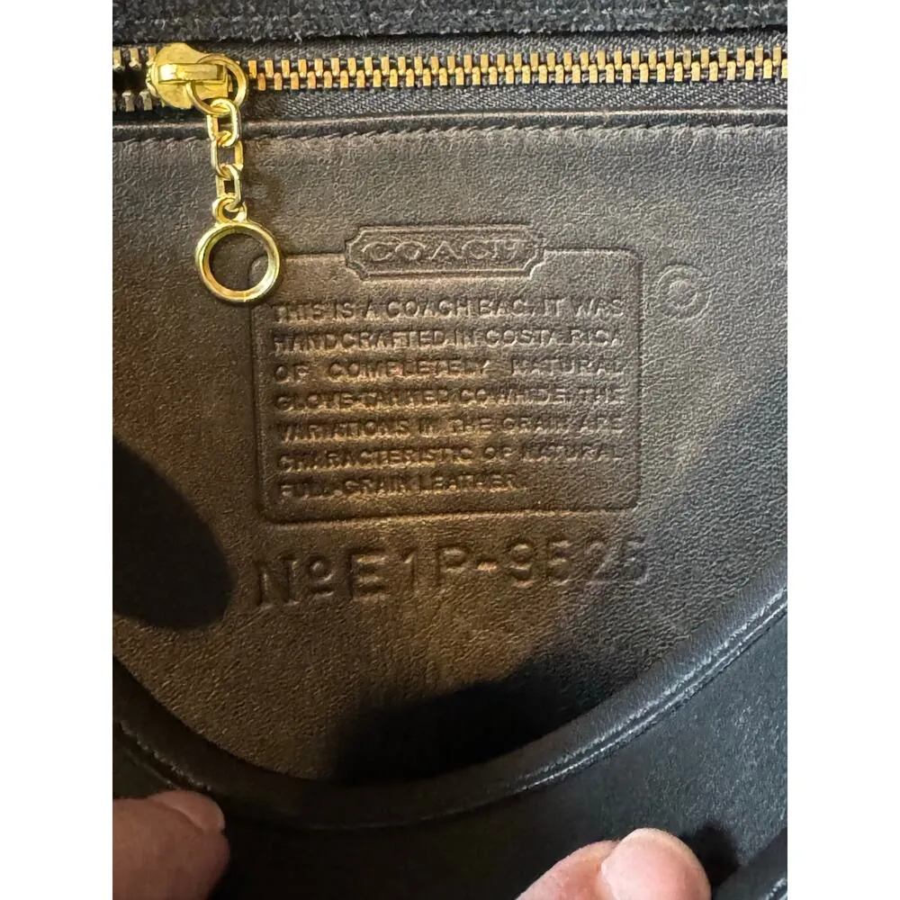 Vintage Y2K Coach Stewardess black leather crossbody bag 9525 adjustable strap - Image 9