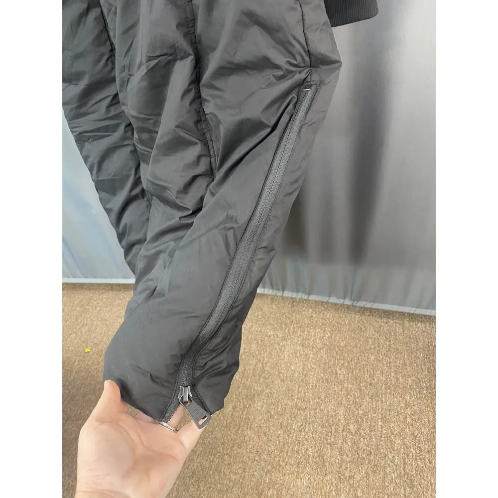 Bernardo Ecoplume Women's Medium Black Polyester Shiny Hood Puffer Coat with Bib - Image 10