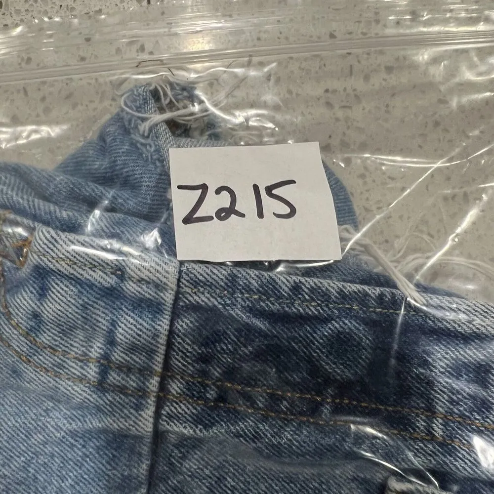 Levis Size 27 501 150 Pieced Shorts Original High Rise Denim Distressed Blue - Image 15