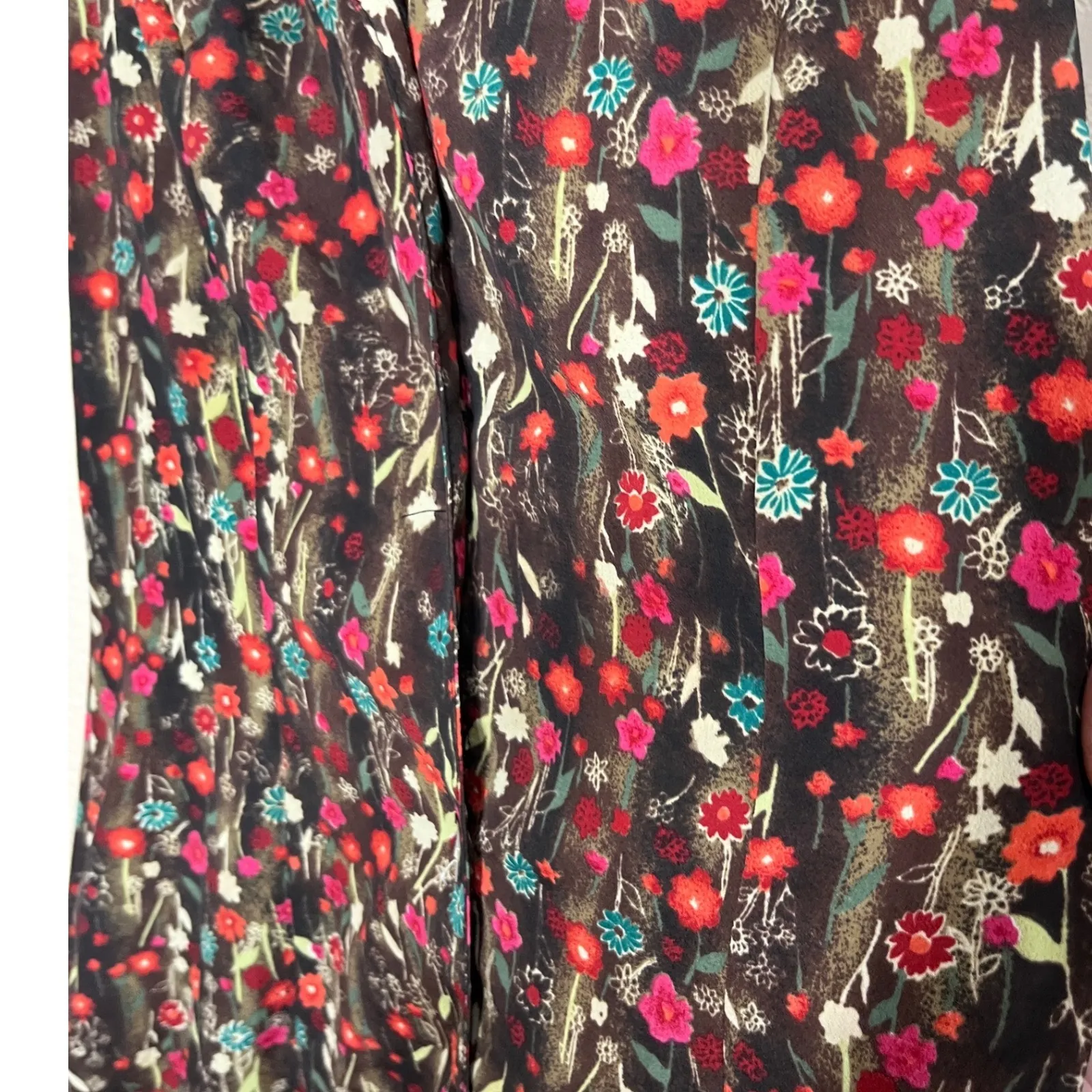 Vintage ULTIMATE BLUES Floral Print Button Front Maxi Dress Women's Size S Brown - Image 4
