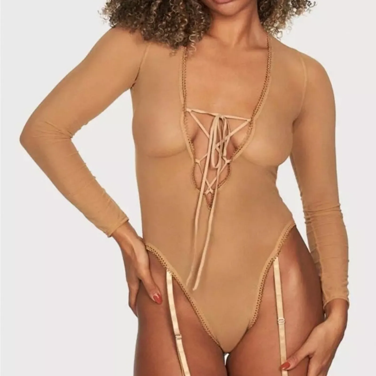 Frederick’s of Hollywood Lora Lee Sheer Mesh Teddy Bodysuit Medium NWT - Image 6