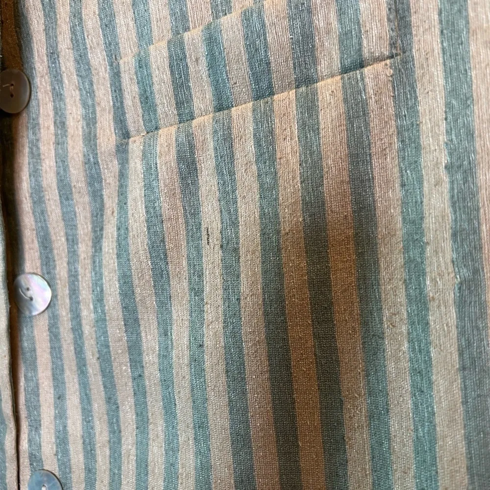 Vintage Brownstone Studio 2 piece 90s skirt business suit 100% silk size 8 P Blue - Image 5