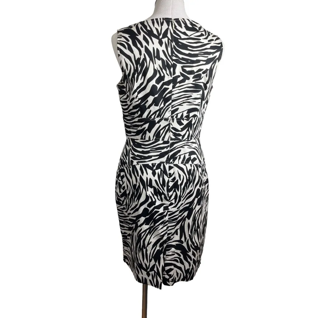 Calvin Klein Size 10  Black/White Cotton Blend Sleeveless Dress 30d - Image 2