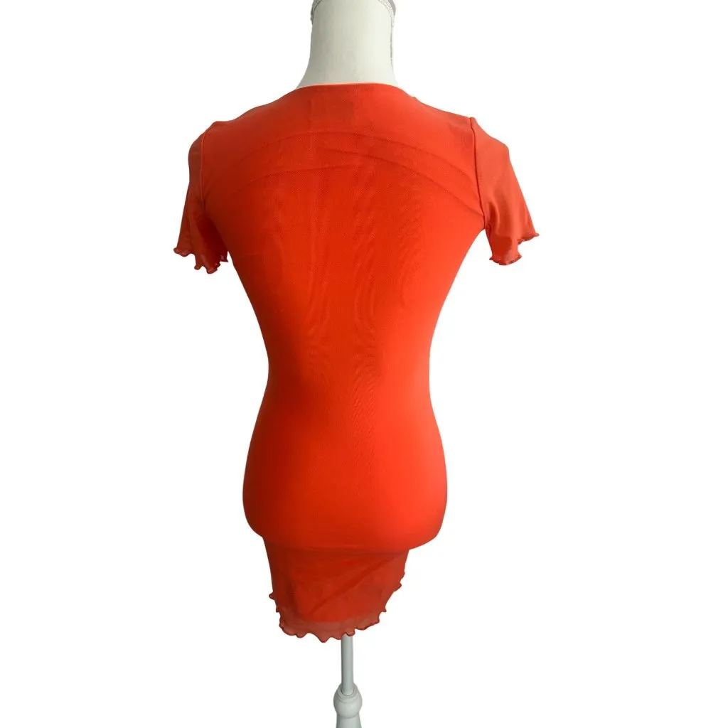 WHITE FOX  Orange Bodycon Cutout Stretch Dress Size XS - Image 5