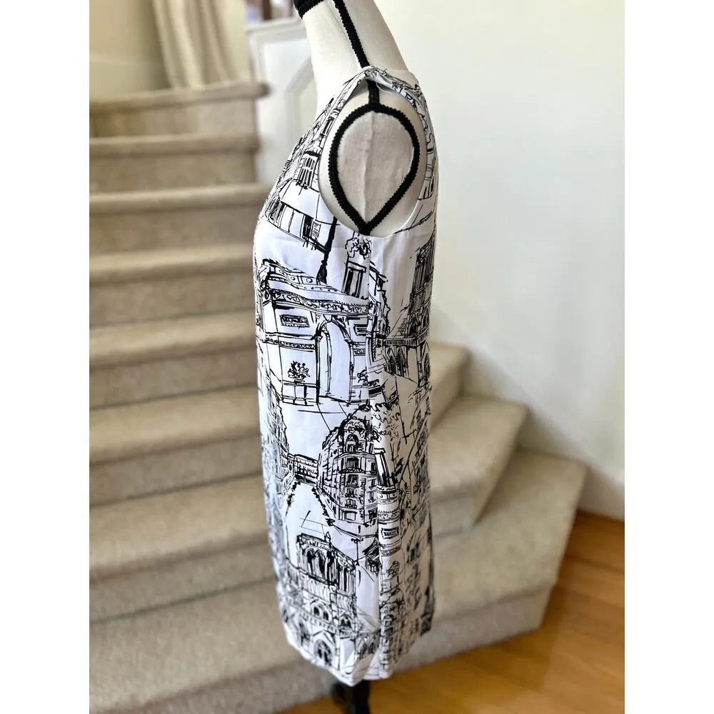 Karl Lagerfeld Black & White Paris Eiffel Tower Print Sheath Dress - Image 3