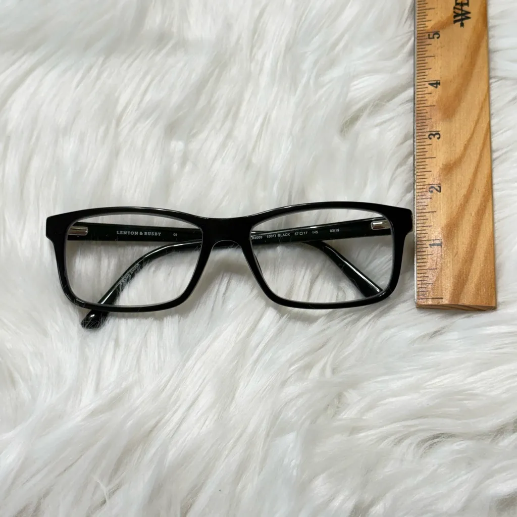 Black Rectangle Plastic Eye Glass Frames Unisex Lenton & Rusty - Image 4