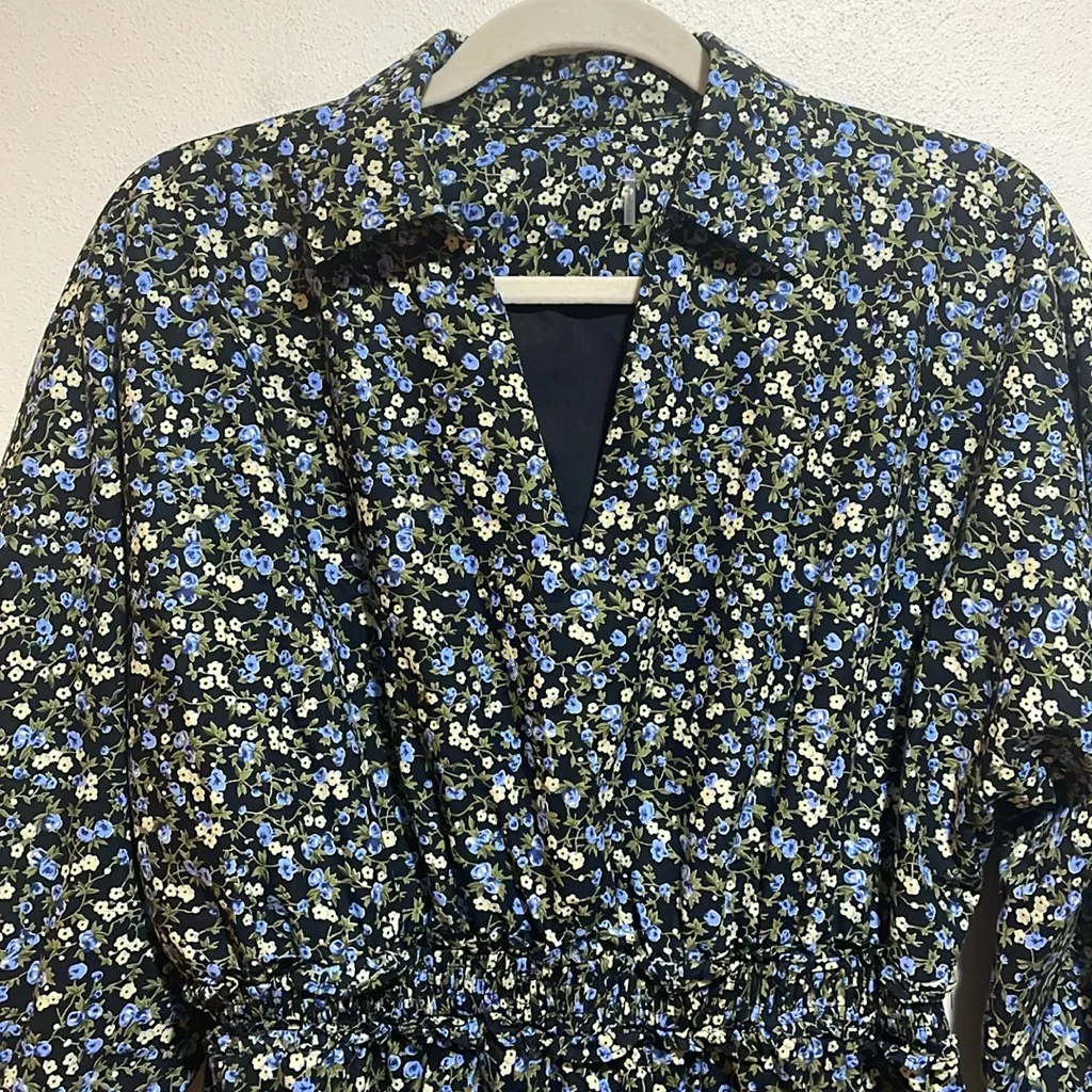 Tuckernuck Hyacinth House Black Floral Belle Mini Dress Long Puff Sleeves - Image 9