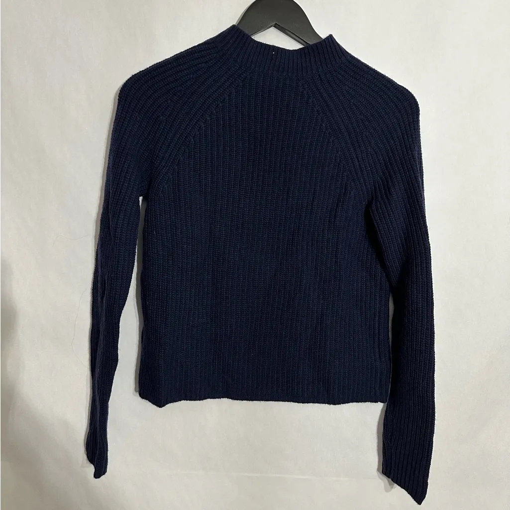 NWT J.Crew Navy Beaded Mock Neck Ribbed Sweater Women’s Size Small Holiday Party - Image 5
