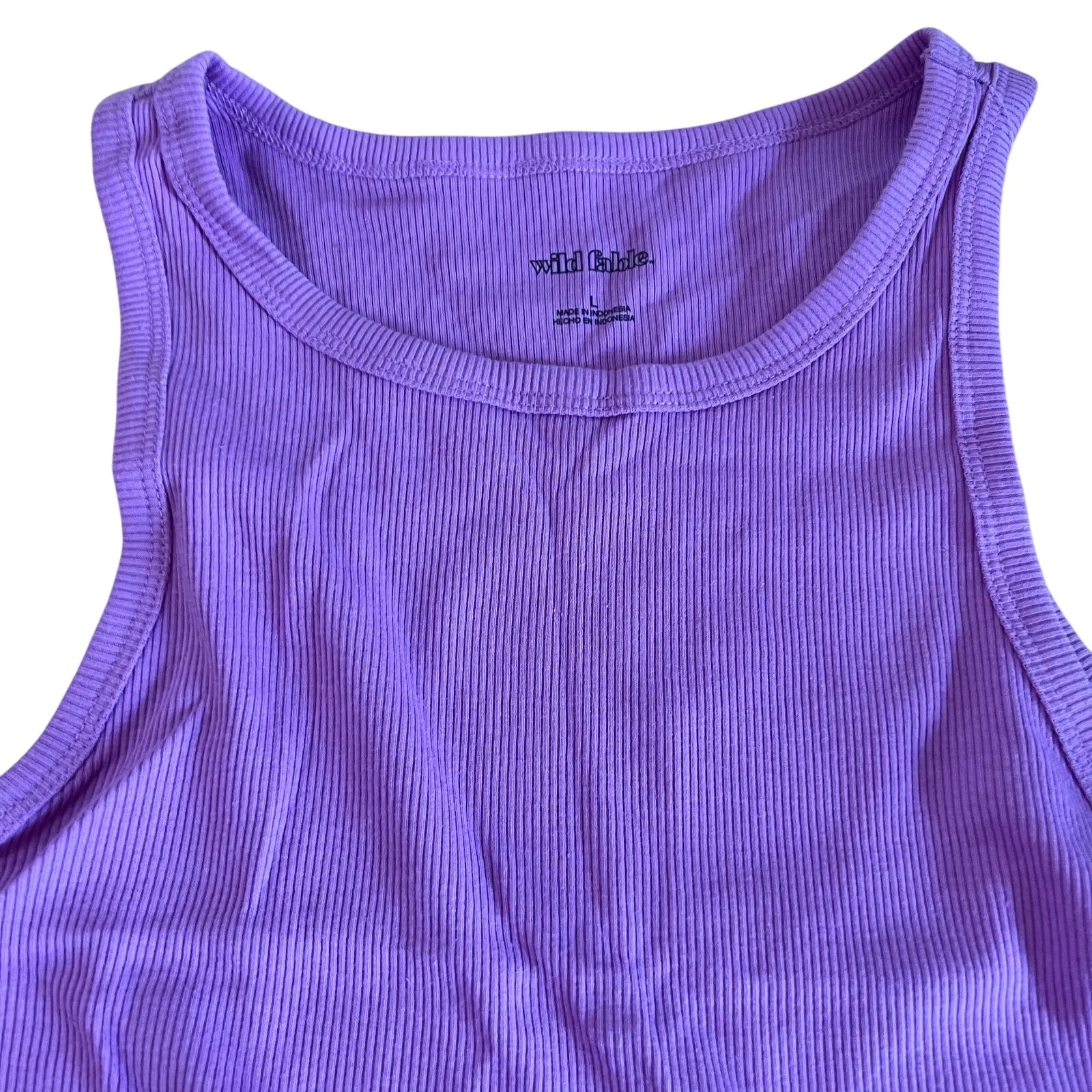 Wild Fable Women's Purple Narrow Ribbed Tiny Tank Top - Size Large - NWT - Image 4