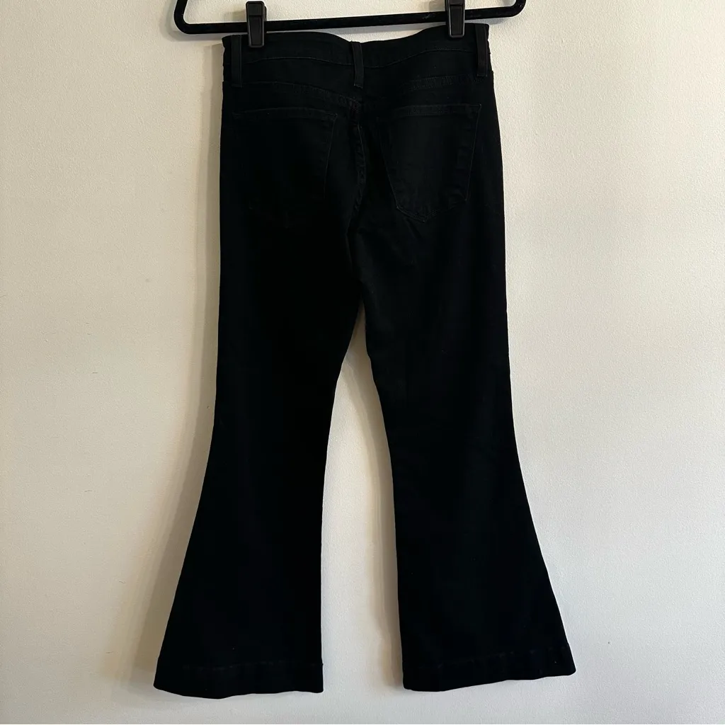 FLYING MONKEY Mid Rise Flare Jeans Women’s Sz 27 Black Denim Button Fly stretch - Image 3