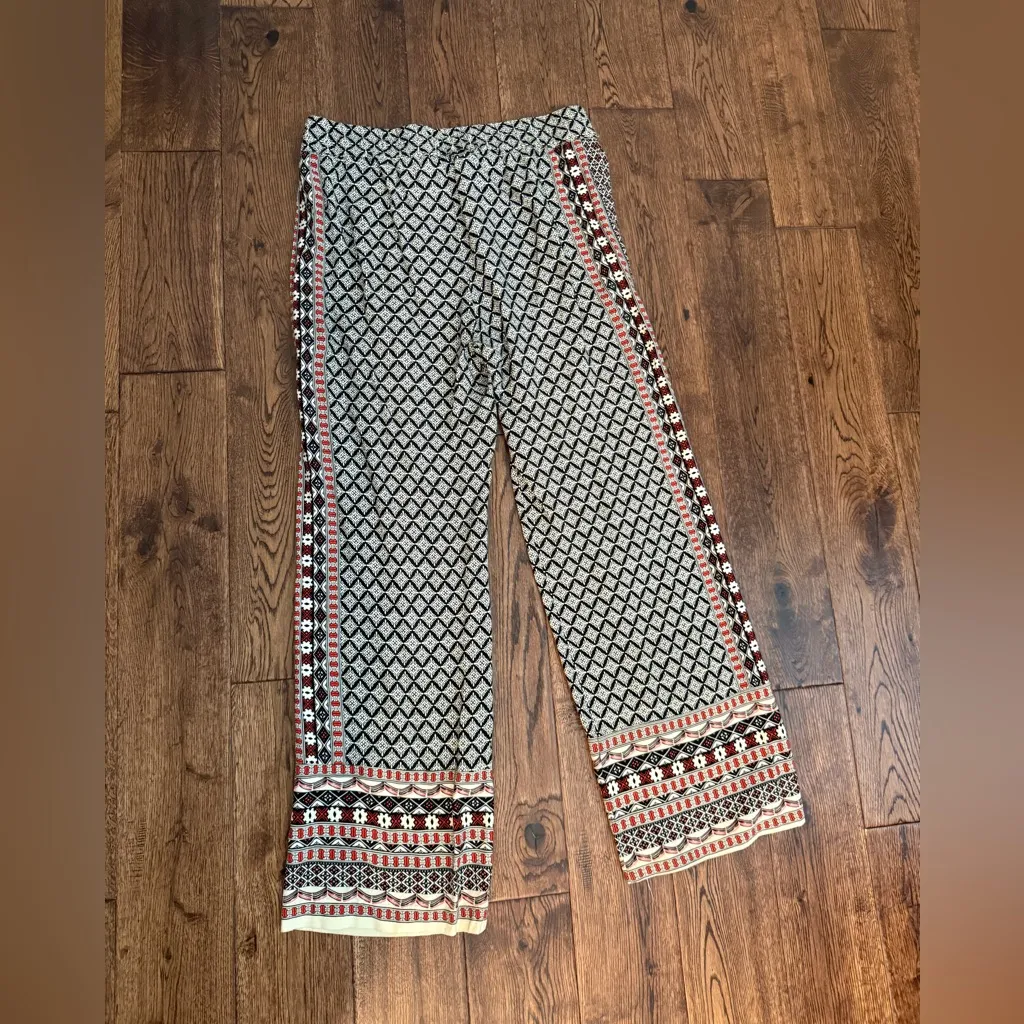 Black/cream/red pull on pants - Image 5