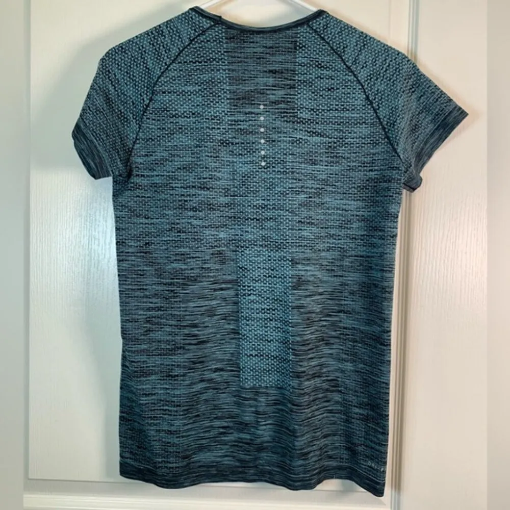 Nike Teal Black Dri-Fit Fitted Short Sleeve Shirt Size Med EUC #2769 - Image 4