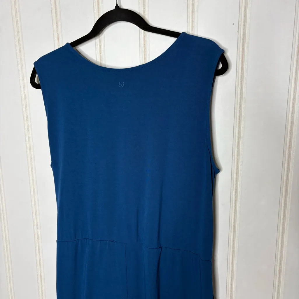 Betabrand Blue Draped Midi Dress 814 - Image 9