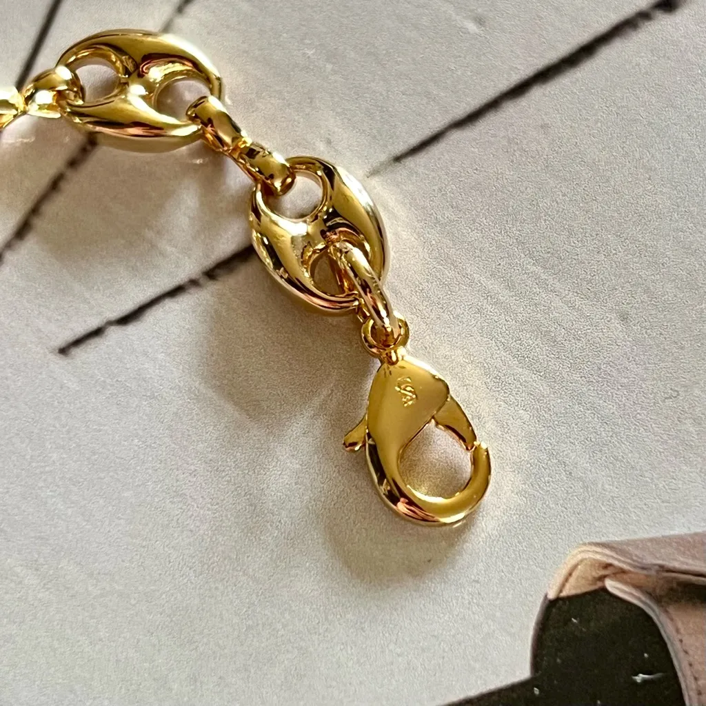 18k Gold Plated Chain Link Bracelet NWOT - Image 6
