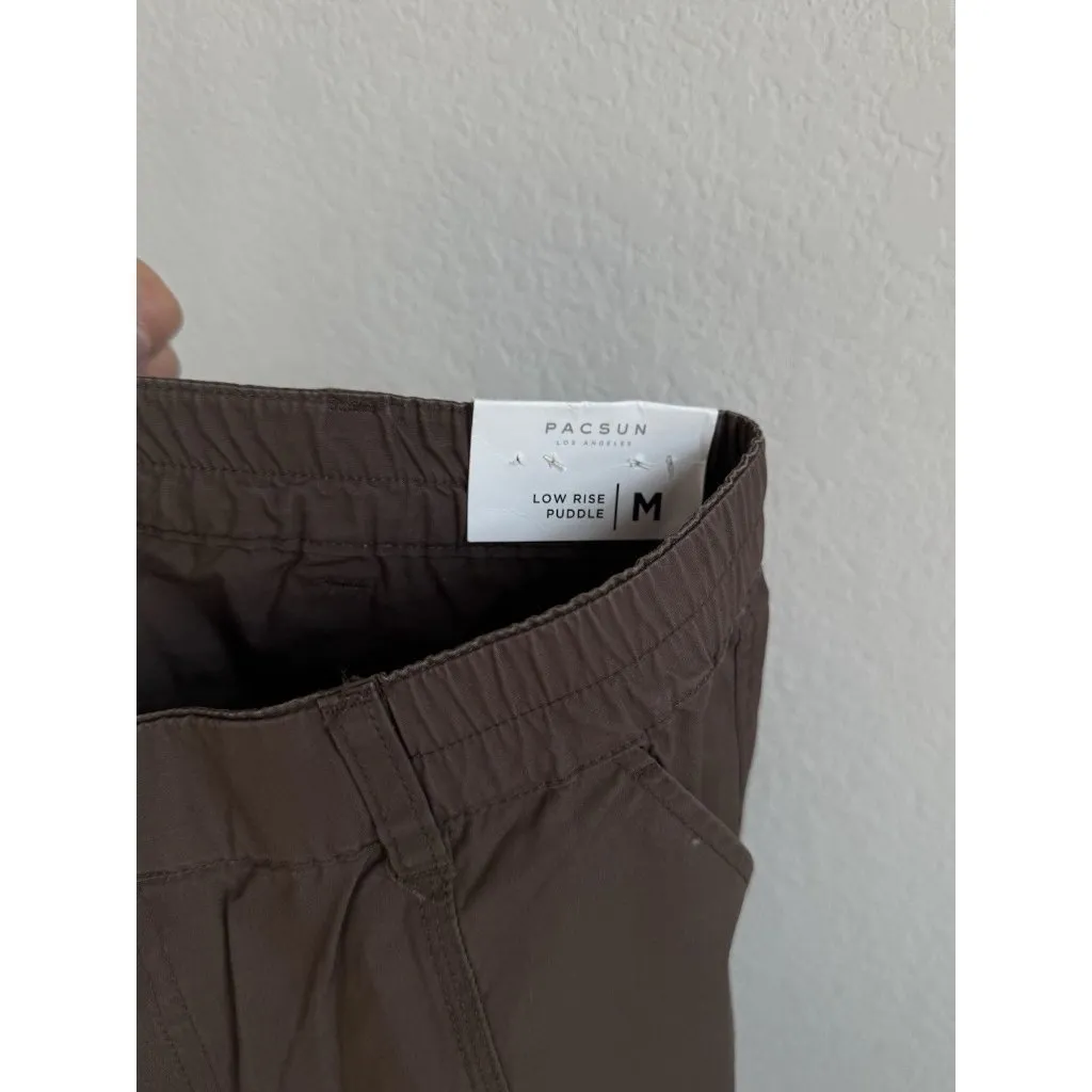 Pacsun Women’s Brown 90's Baggy Cargo Pant Low Rise Puddle Size Medium‎ NEW - Image 9