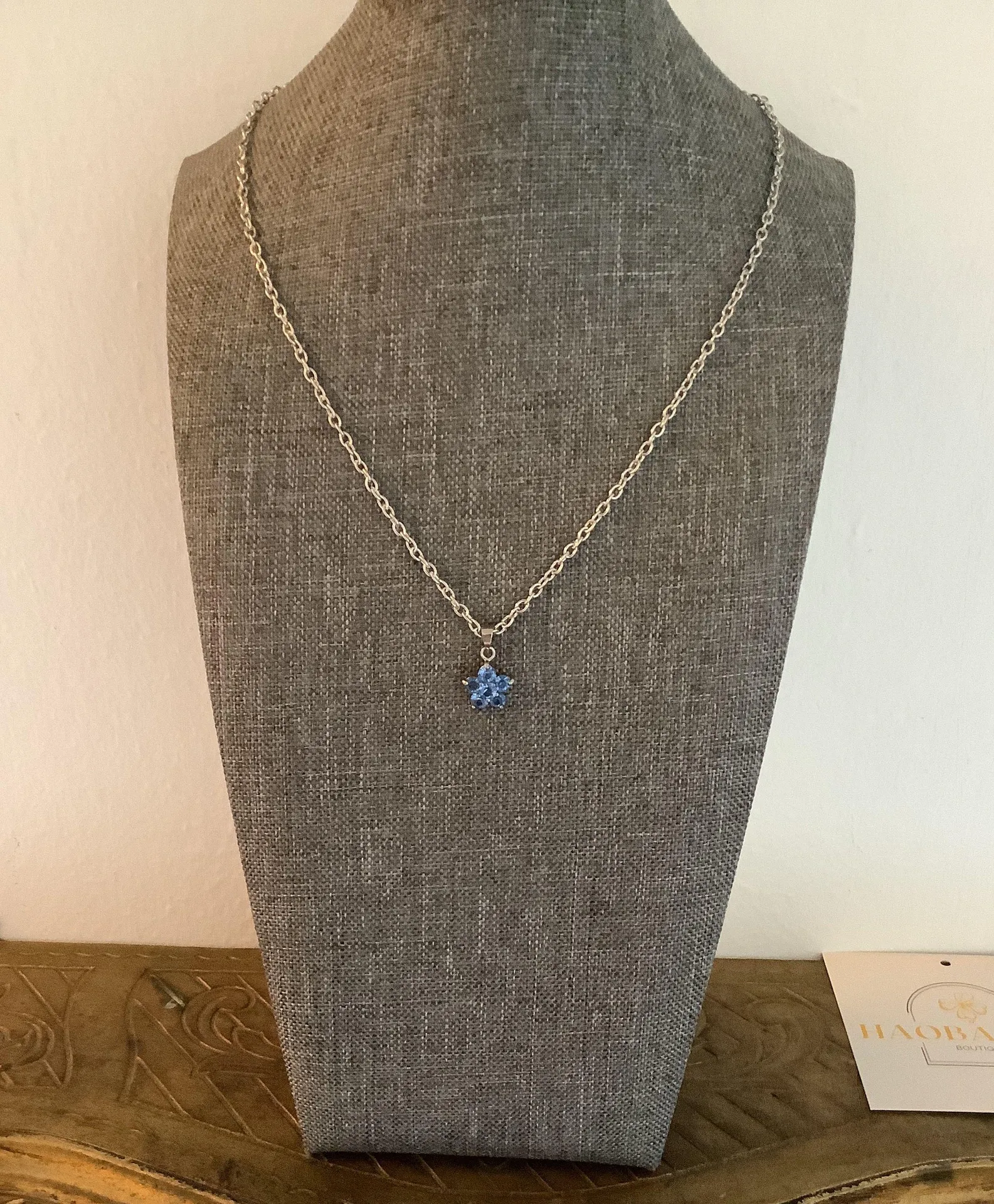Handmade Vintage Blue Pendant Necklace  - Image 2