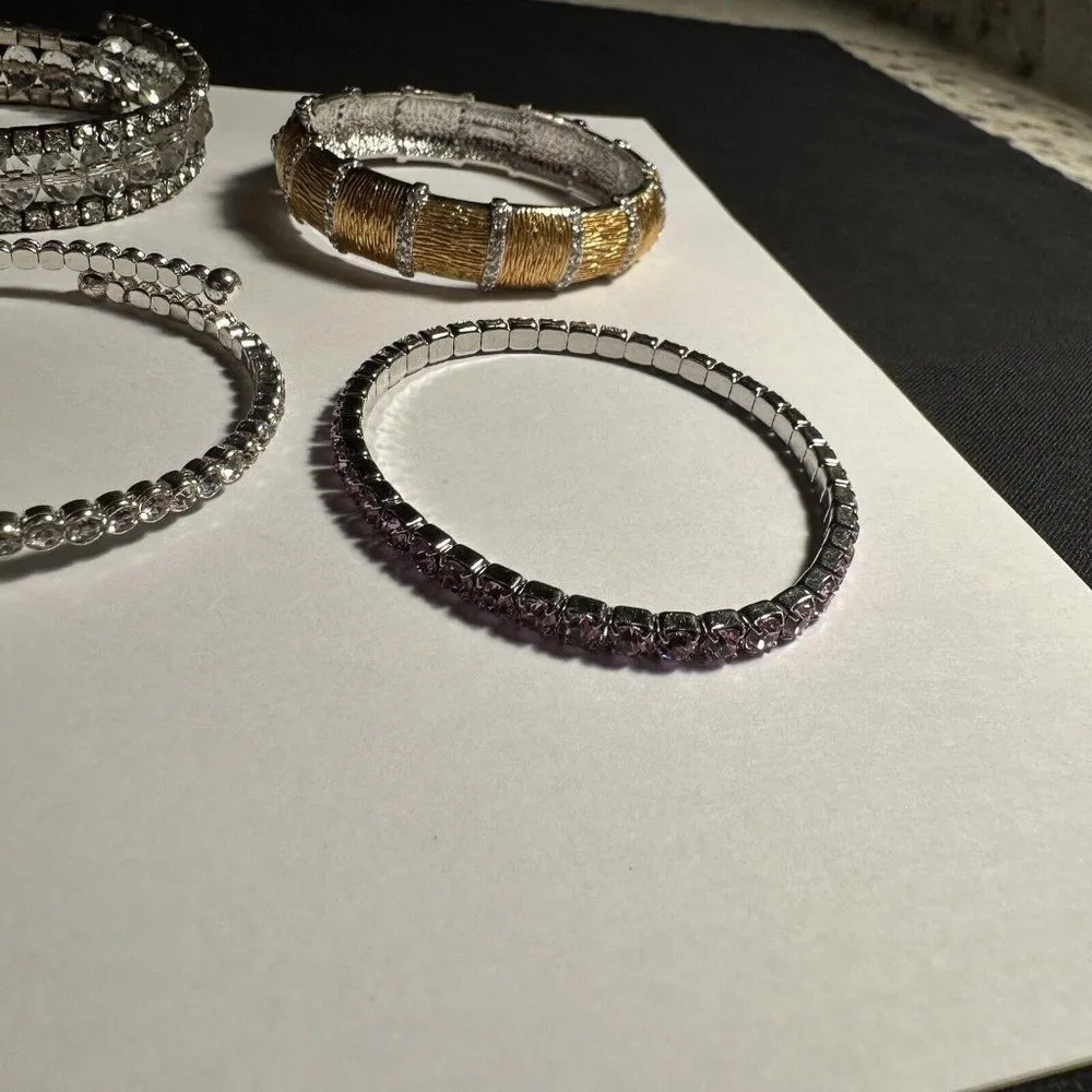 Lot Of 7 Women’s Rhinestone Bracelet 5 Are 6 3/4 Inch & 2 Are 6 1/2 In - Image 10