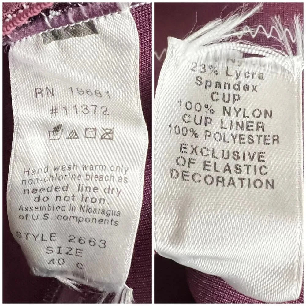 Cupid 40C American VINTAGE 90s Purple Hand Dyed Elastic Pullover Bustier Size undefined - Image 8