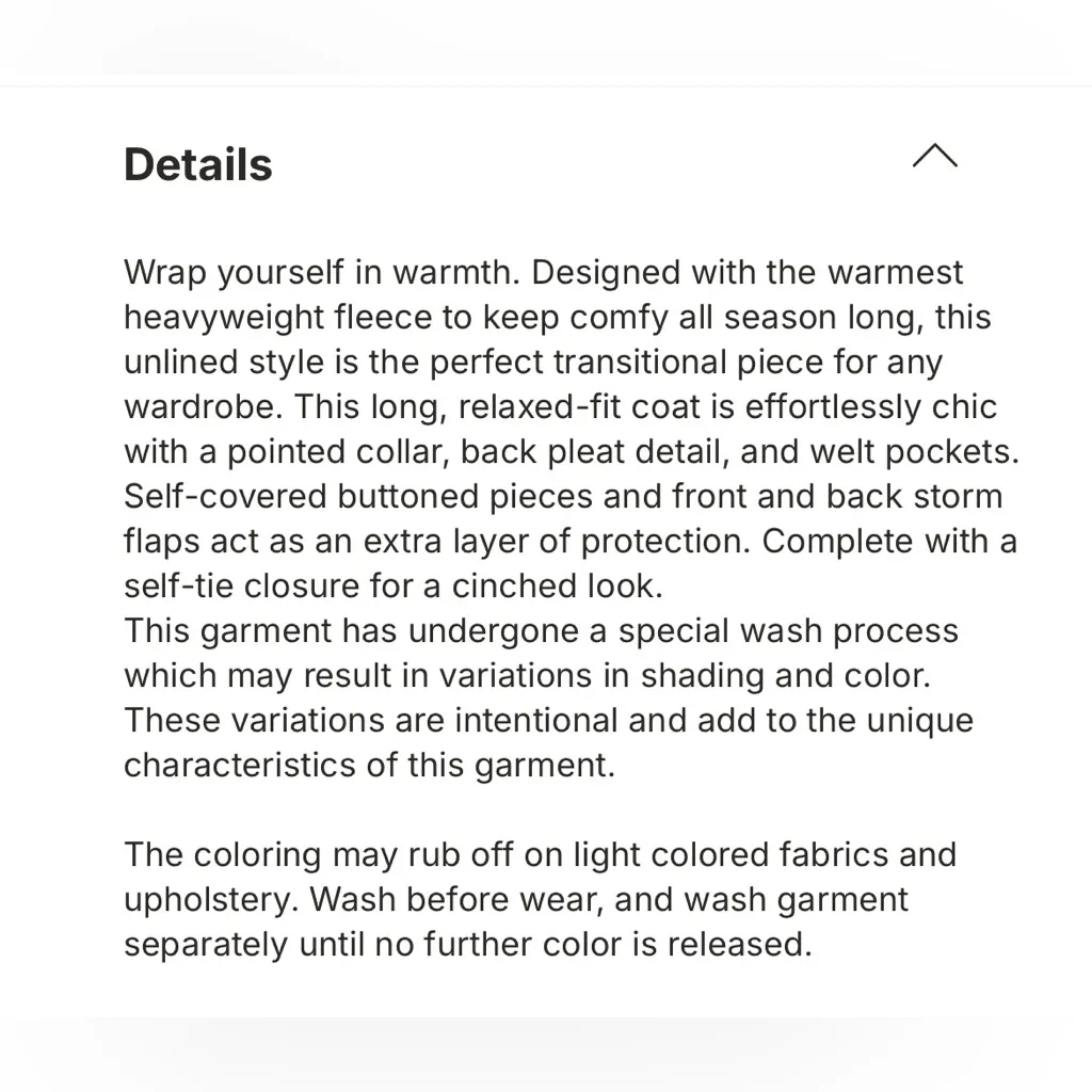 SKIMS NWT Boyfriend Fleece Trench Coat Onyx Size S Oversized - Image 6