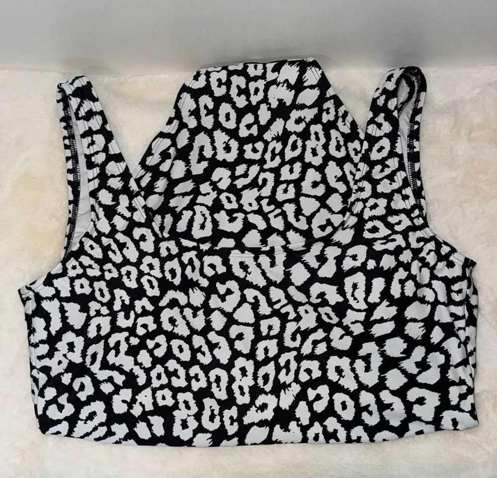 Calvin Klein One Piece Swimsuit Black & White Leopard Print Women’s 12 - Image 5