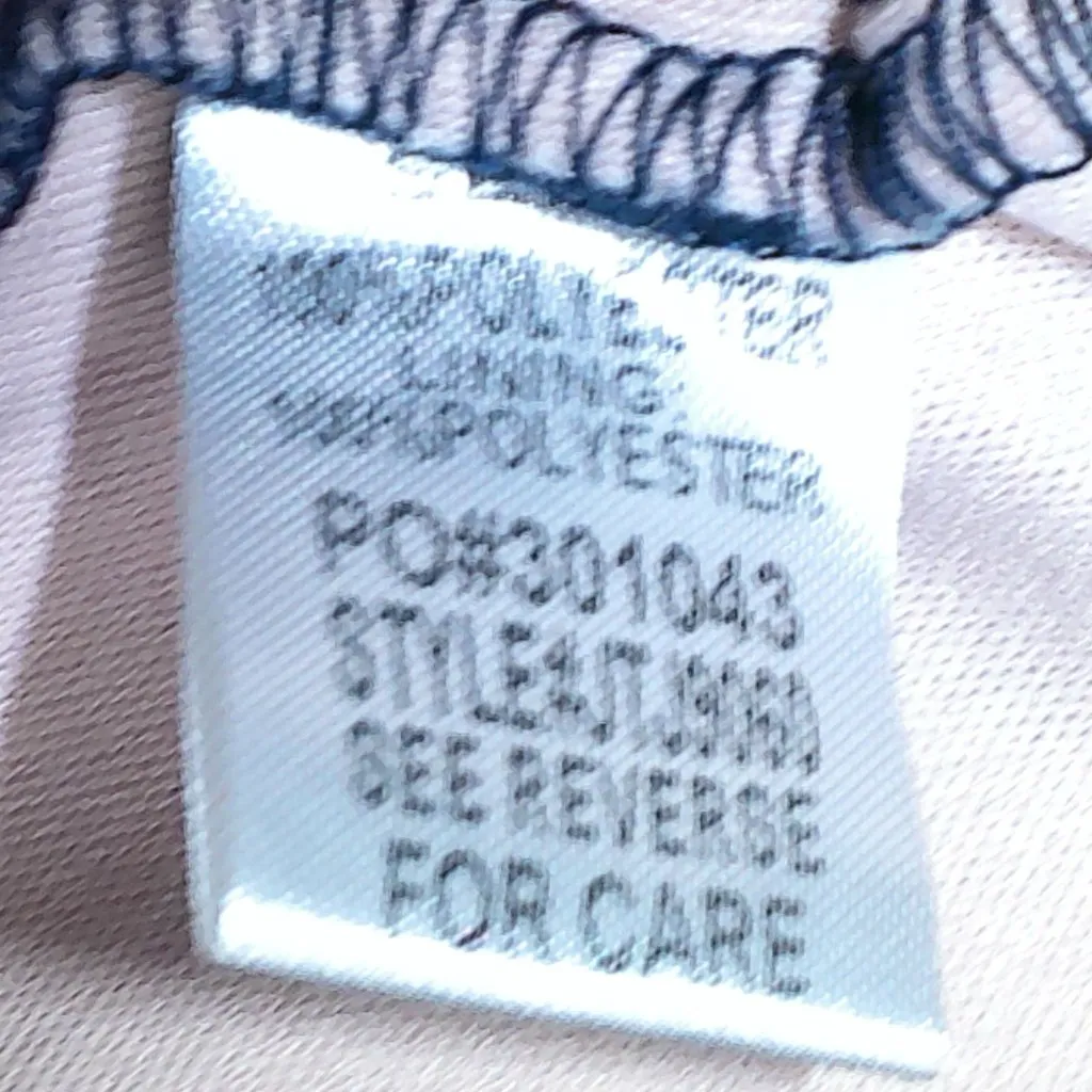 Navy Crochet Lace Over Pale Pink Shell Blue Size 10 - Image 3