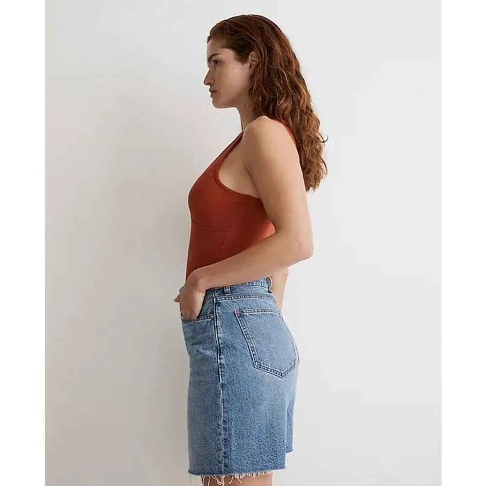 NWT Madewell Deep V-Neck Thong Bodysuit - Ground Madder - XL - Image 3