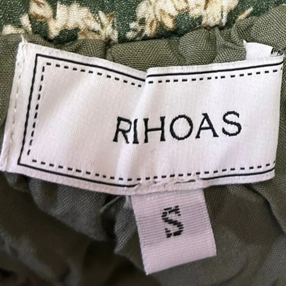 Rihoas Green Multicolor Floral Ruffle Elastic Waist Midi Maxi A - Image 5