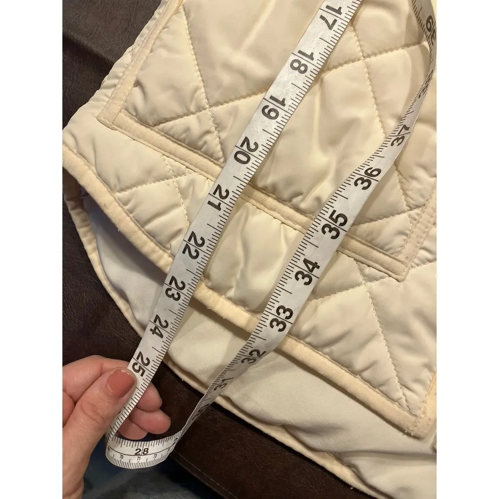 J. Crew XS Quilted Puffer Vest Cream Sleeveless Lightweight Layering Top - Image 12