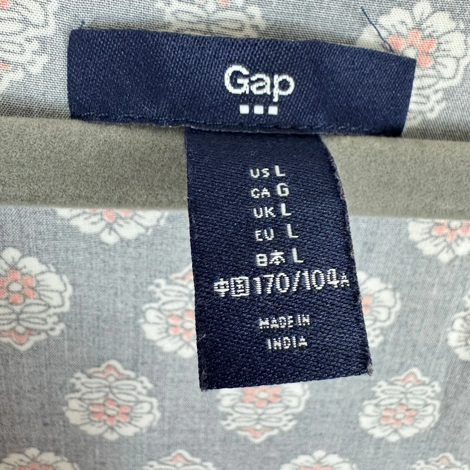 Gap Navy Coral Floral Scoop Neck Racerback Lightweight Rayon Maxi Dress Size L - Image 7