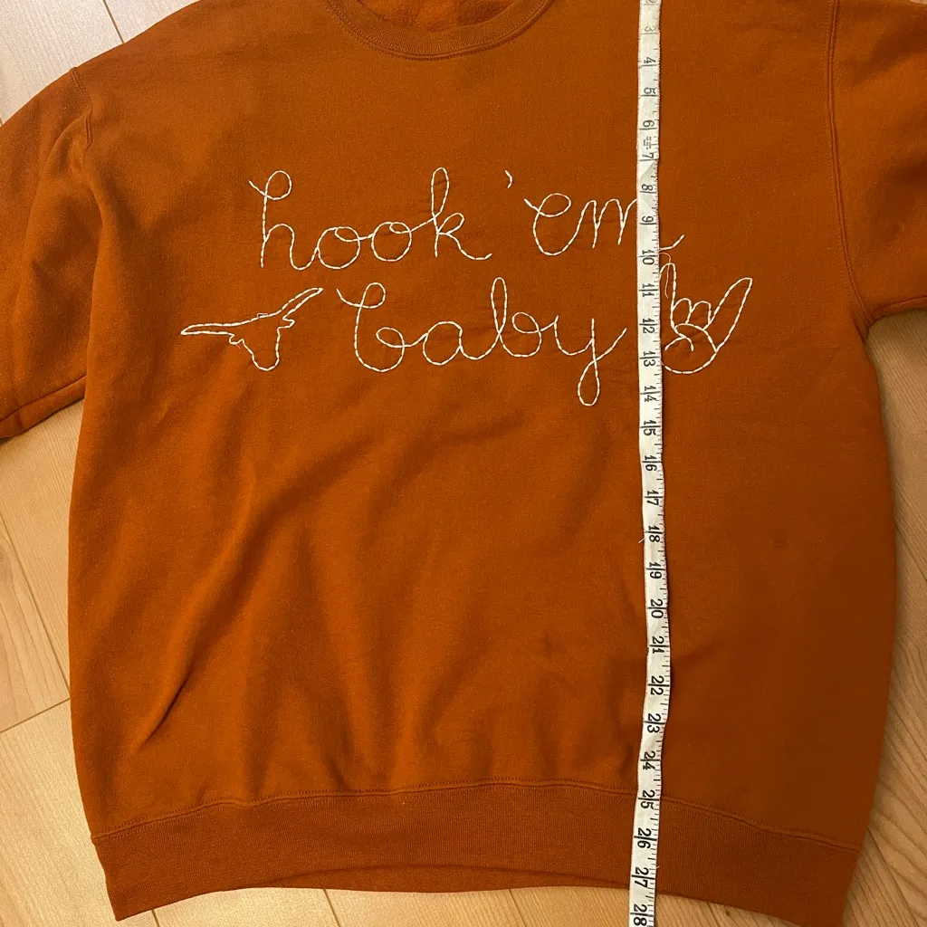Hook 'Em Baby Burnt Orange Sweatshirt Size M - Image 5