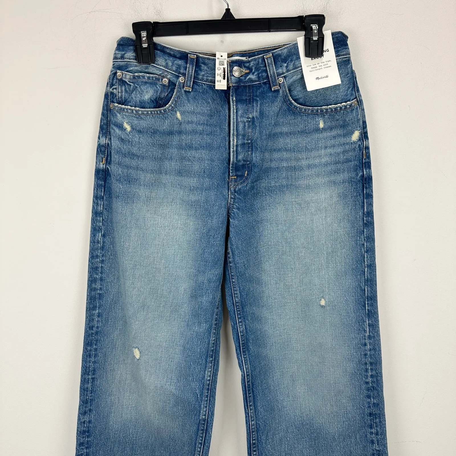 Madewell The Petite Low Slung Baggy Jean Robertson Wash Rigid Blue US 26P NWT - Image 8