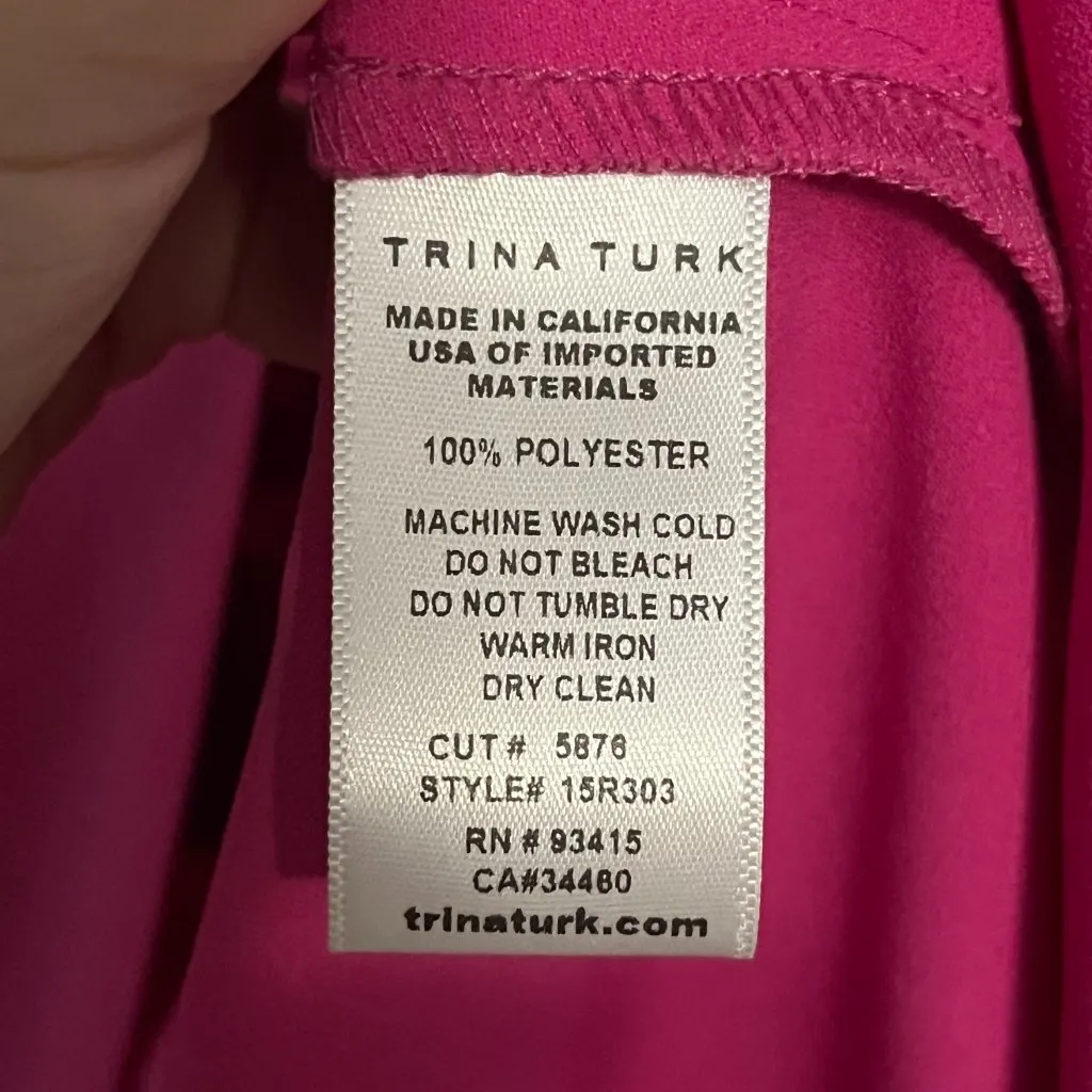 Trina Turk Cayden tank midi dress high low hot pink pockets size small lagenlook - Image 9