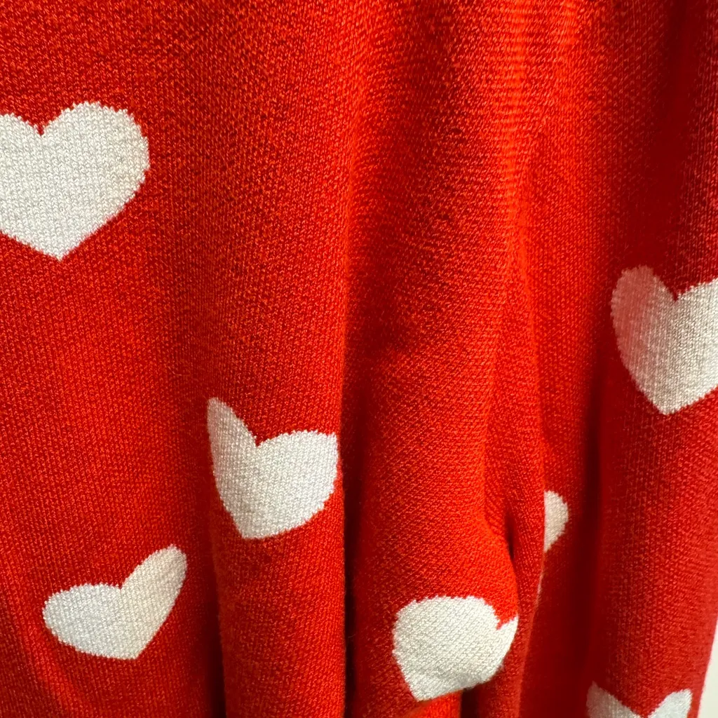 Red Heart Patterned Women's Sweater Size XL - Image 7