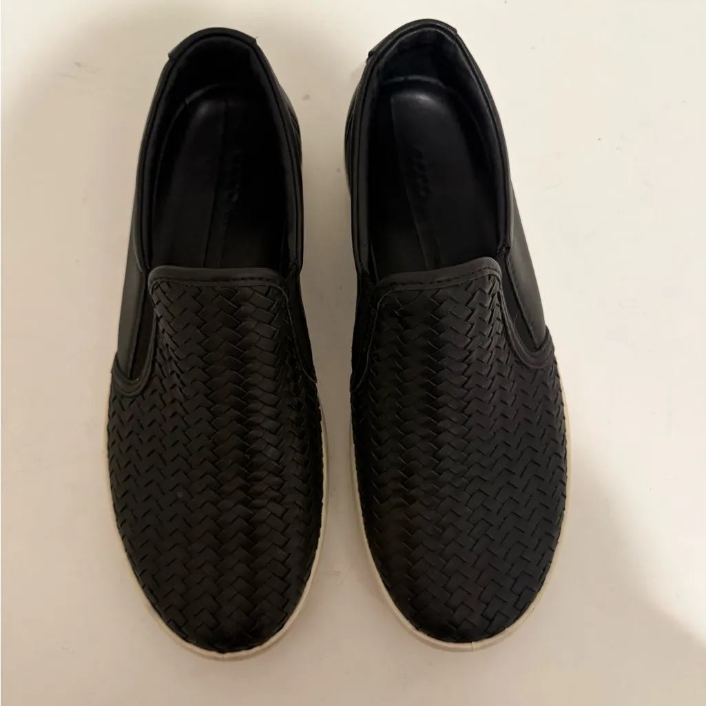 ECCO Soft 7 Black Woven Leather Slip-On 2.0 Sneakers EU 38 / US 7-7.5 - Image 4