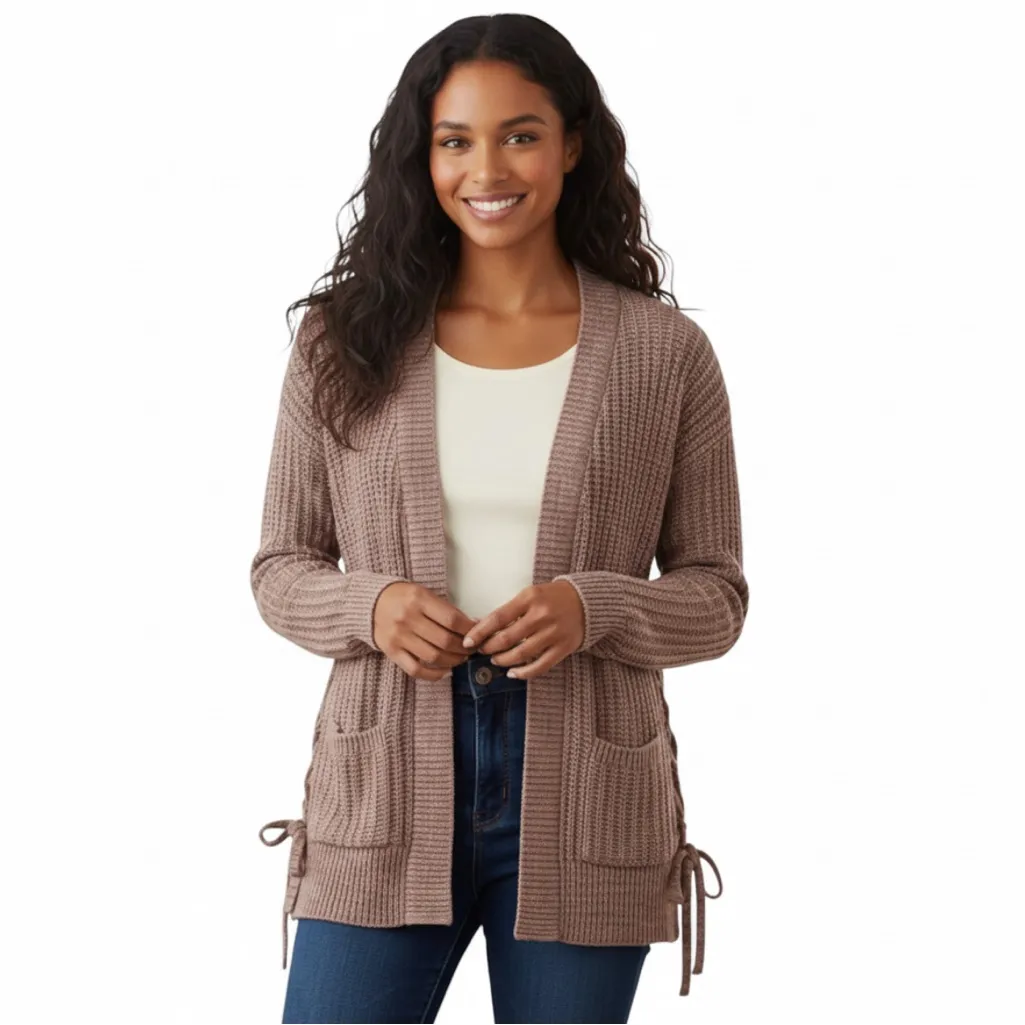 Altar’d State Heather Mauve Knit Open Front Cardigan Size Medium - Image 11