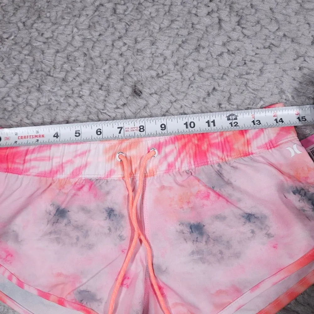 Hurley Hello Kitty Phantom Beachrider Swim Shorts Size XS Pink Tie Dye - Image 8