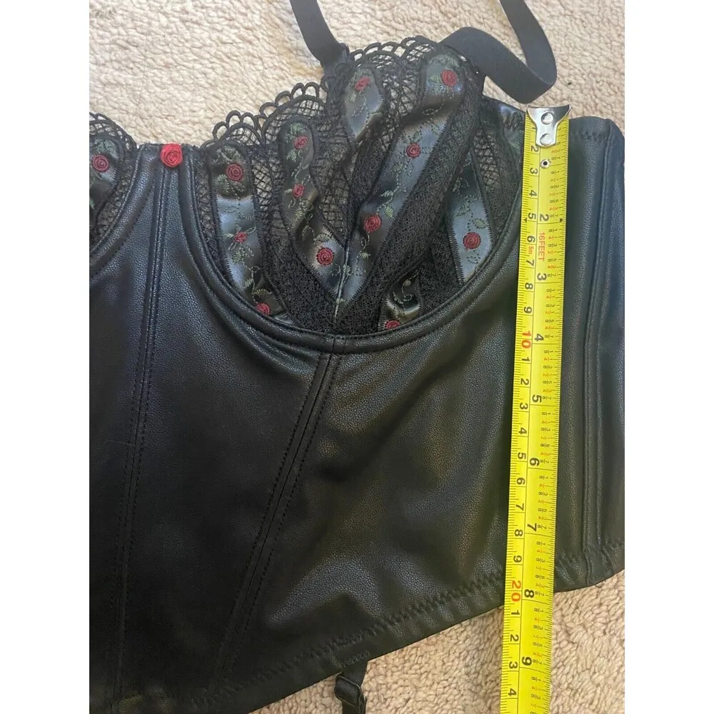 Savage X Fenty Black Bustier Rihanna Renaissance Rose Corset Caviar Size XL - Image 14