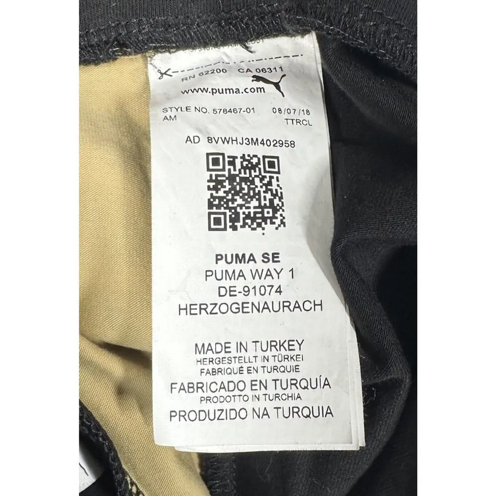 Puma Way 1 Athletic Leggings Black Animal Leopard Print Side Stripe Cotton S - Image 6