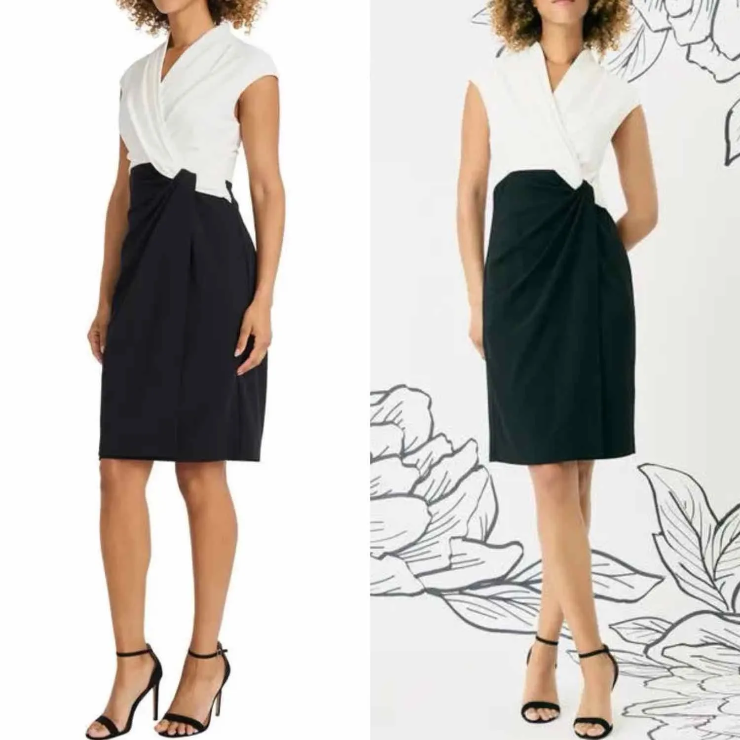 MAGGY LONDON Twist Front Colorblock Sheath Dress Size 0 - Image 6