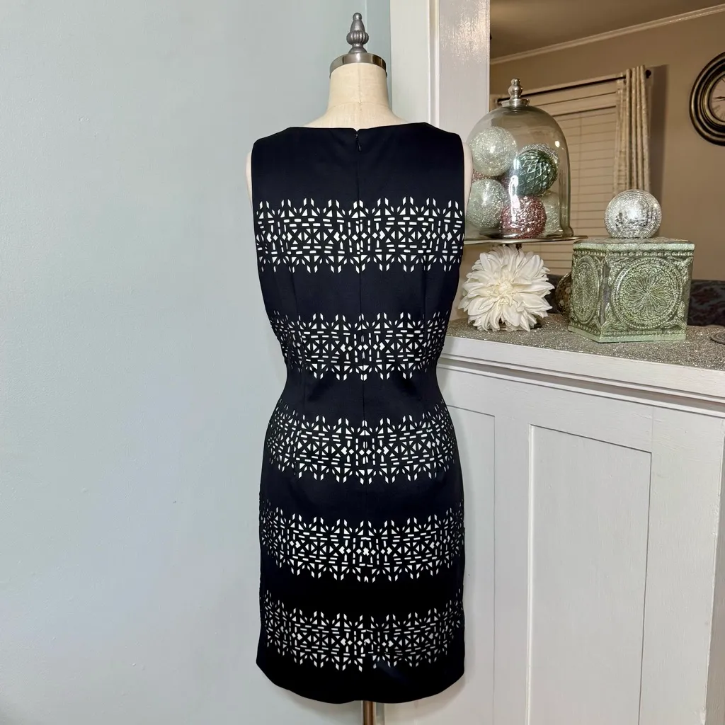 White House Black Market Laser Cut Out Sheath Dress Size 8 - Image 6