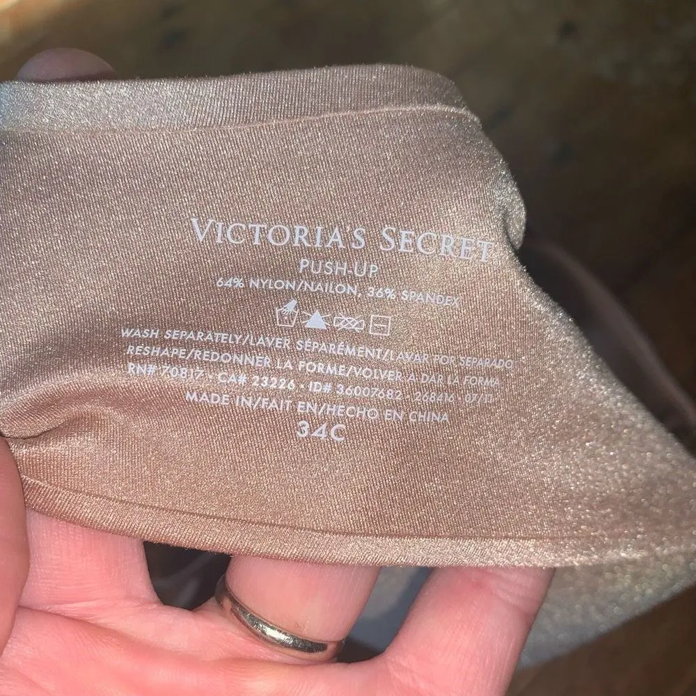 Victoria’s Secret nude strappy front clasp 34C push-up bra - Image 3