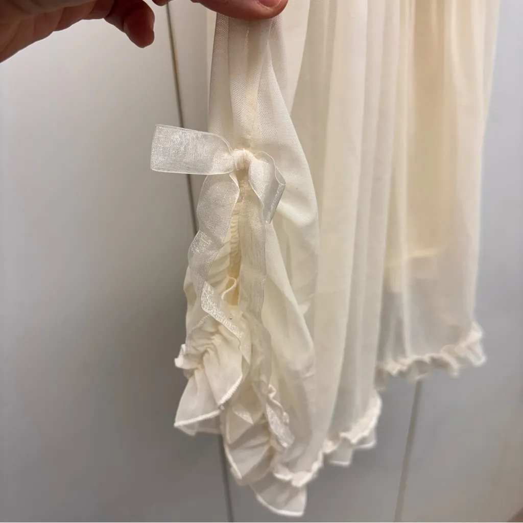 Victoria’s Secret Vintage Style Lace Babydoll Chemise Cream Black Lingerie 36B Size M - Image 2