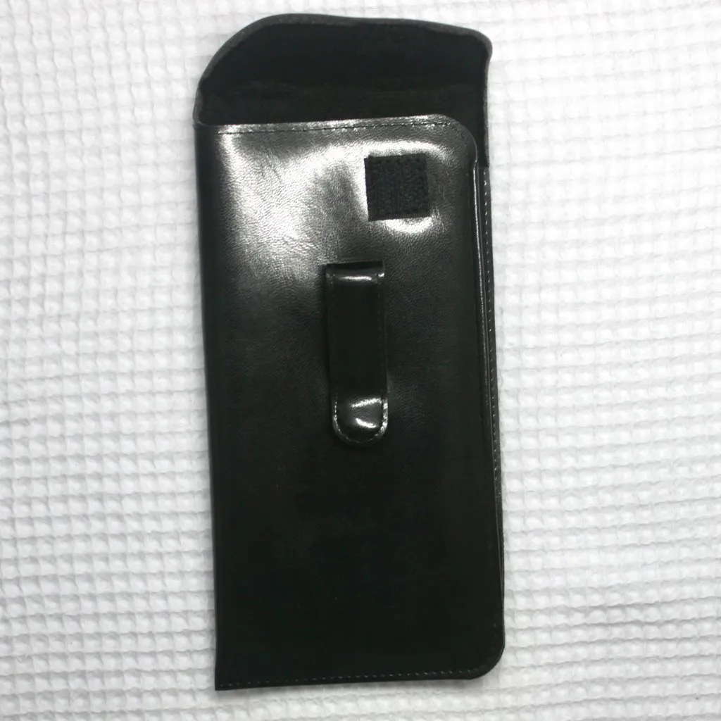 Black Vinyl Eyeglasses Sunglasses Pouch Case with Belt Pocket Clip - Image 3