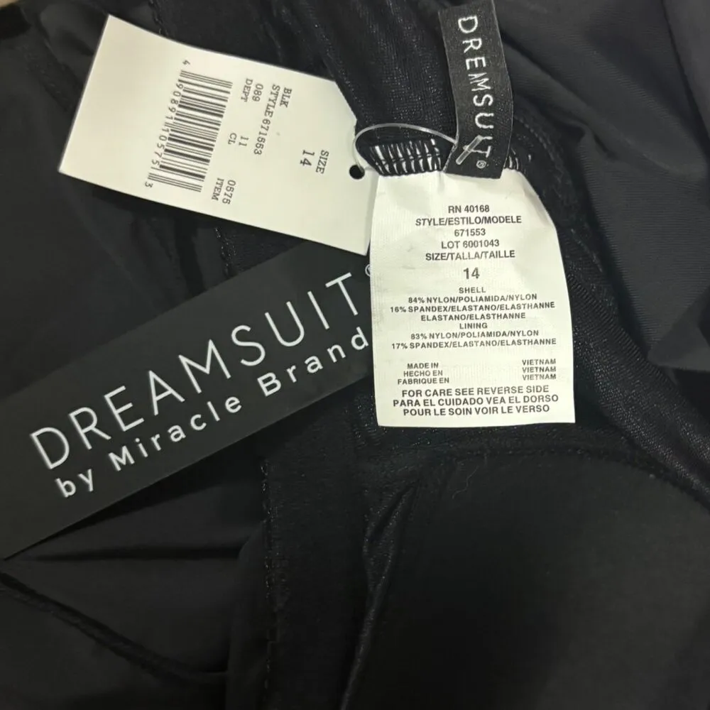 Dreamsuit By Miracle Brands Womens Black Tiered Ruffle Tankini Swim Top Size 14 - Image 5