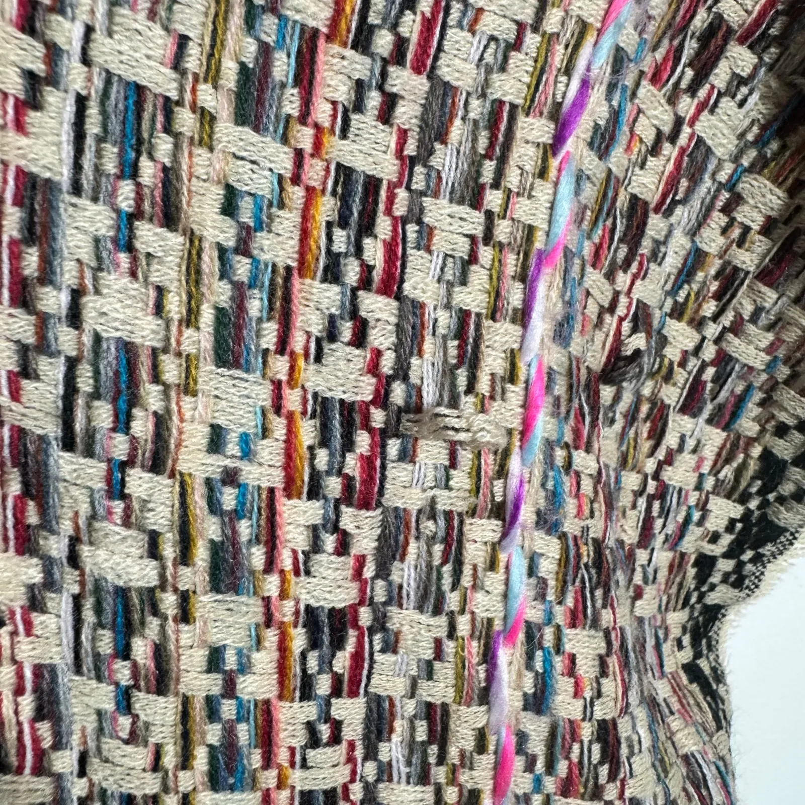 Free People Higher Ground Kimono Women OS Chunky Colorful Knit Boho Cabincore - Image 7