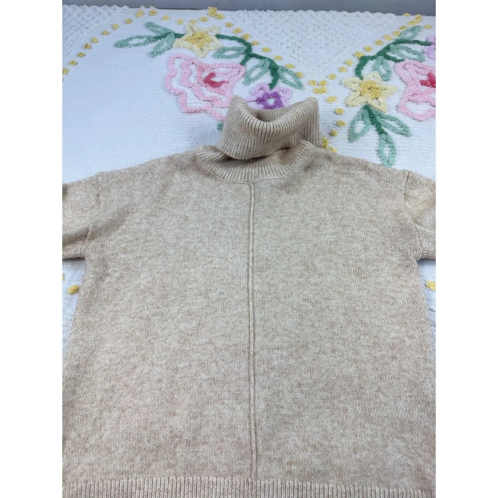 Gypsy Cloud Turtleneck Sweater Womens S Beige Tan Long Sleeve Knit Pullover - Image 6