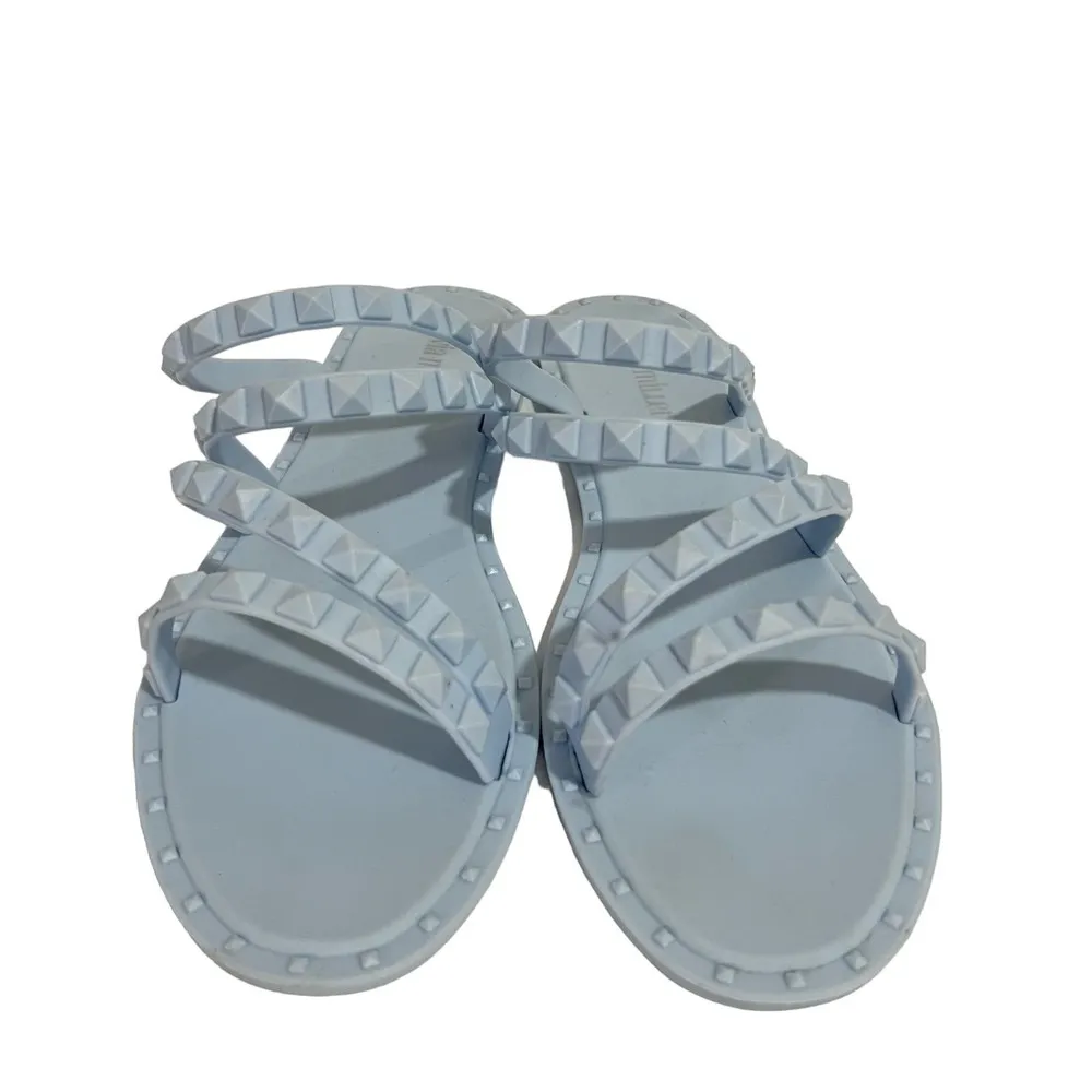 Olivia Miller Blue Studded Strappy Jelly Sandals Size 10 - Image 4
